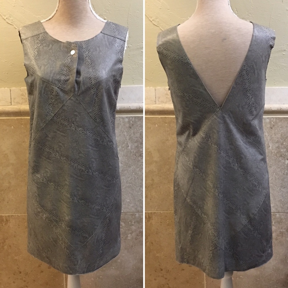 OCHNIK Soft Leather Snake Print Shift Dress Size S